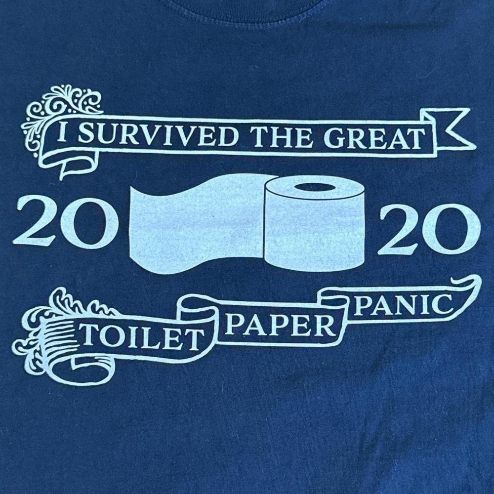 2020 I Survived the Great Toilet Paper Panic T-Shirt Black Men's 2XL - Picture 3 of 5
